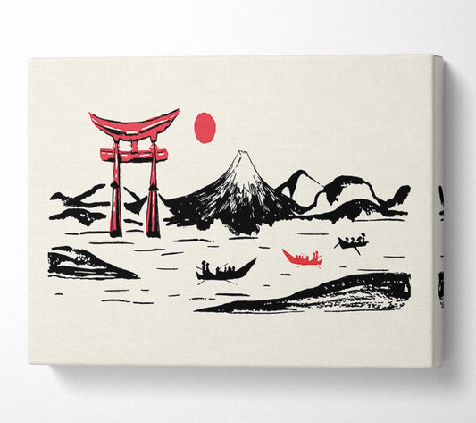Temples Of The Mountain Canvas Wall Art