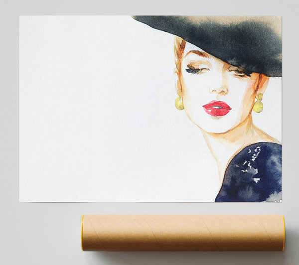 Woman In A Hat Beauty Poster