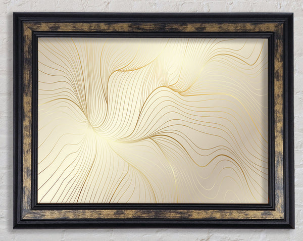 Gold Lines Of Power Framed Print