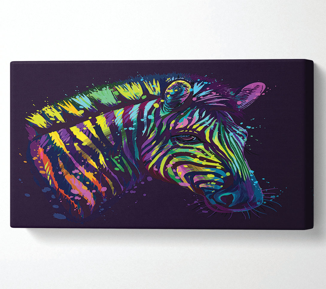  A Canvas Print of Rainbow Zebra Life Canvas Art