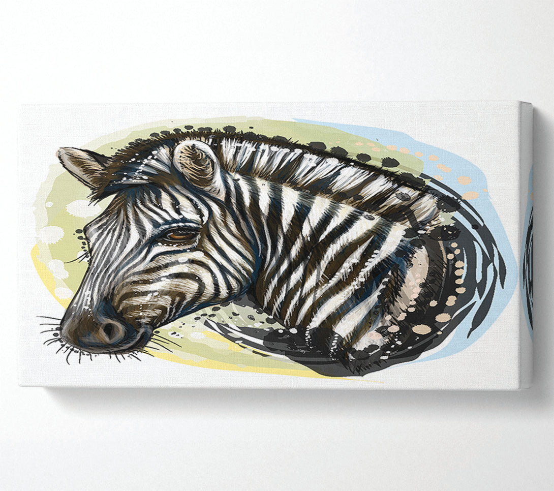  A Canvas Print of Watercolour Zebra Look Canvas Print