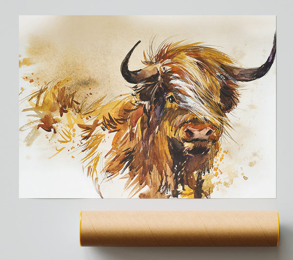 The Orange Highland Cow Print