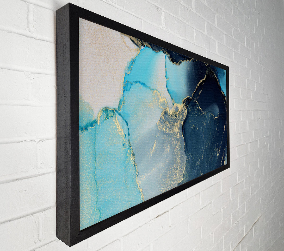  A Canvas Print of Gold Glitter Aqua Canvas Art