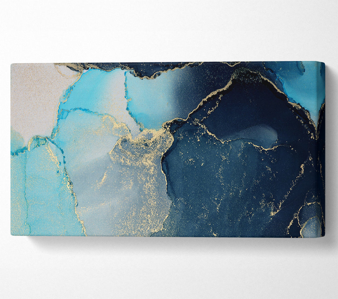  A Canvas Print of Gold Glitter Aqua Canvas Art