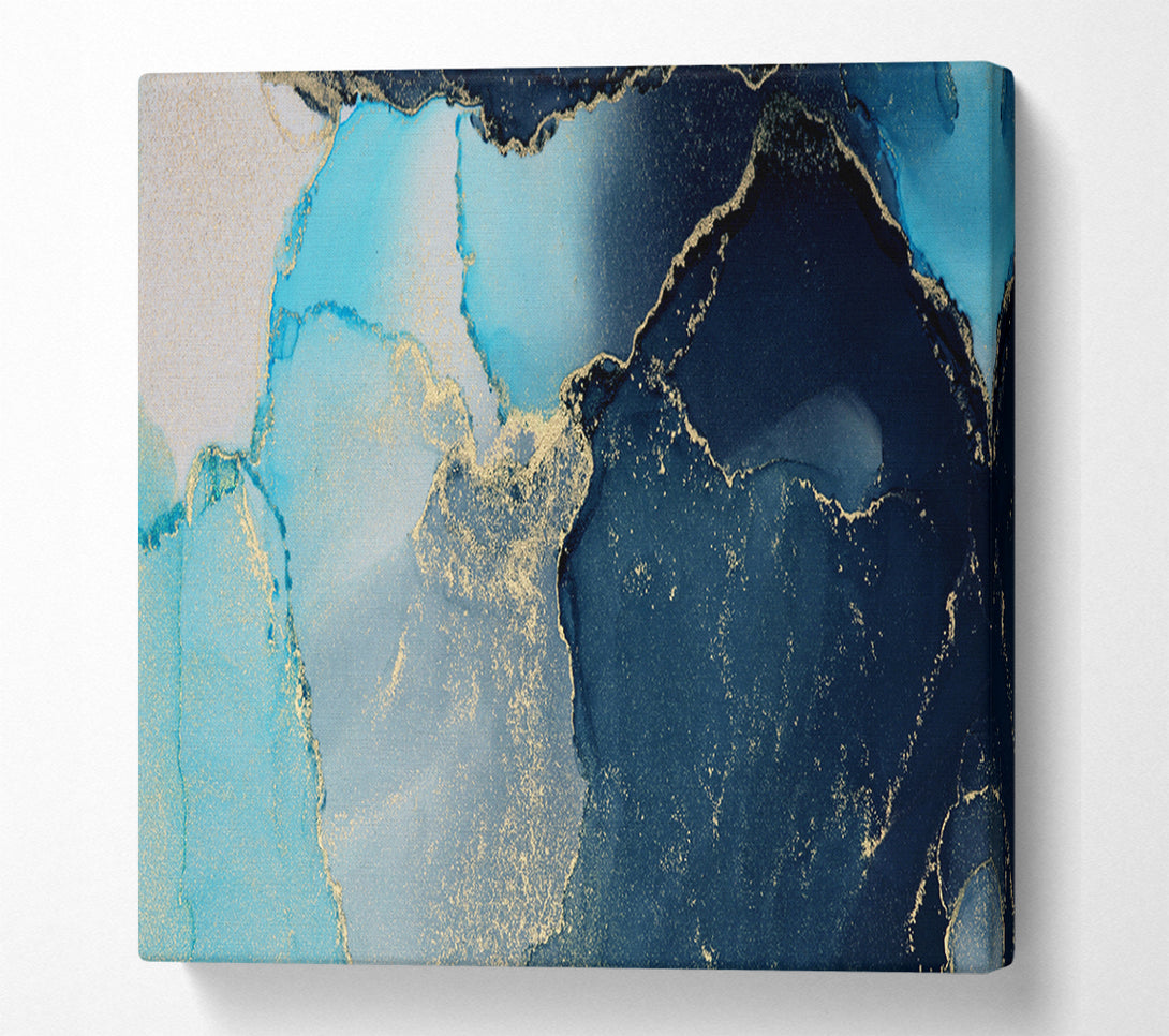  A Canvas Print of Gold Glitter Aqua Canvas Art