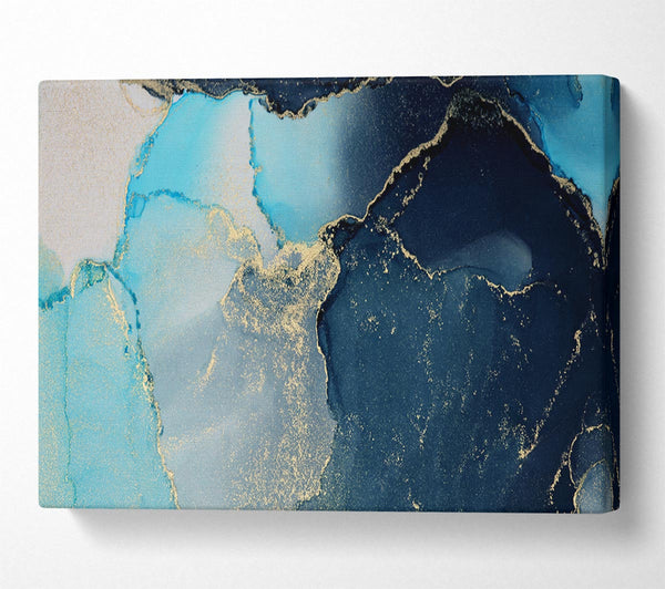  A Canvas Print of Gold Glitter Aqua Canvas Art