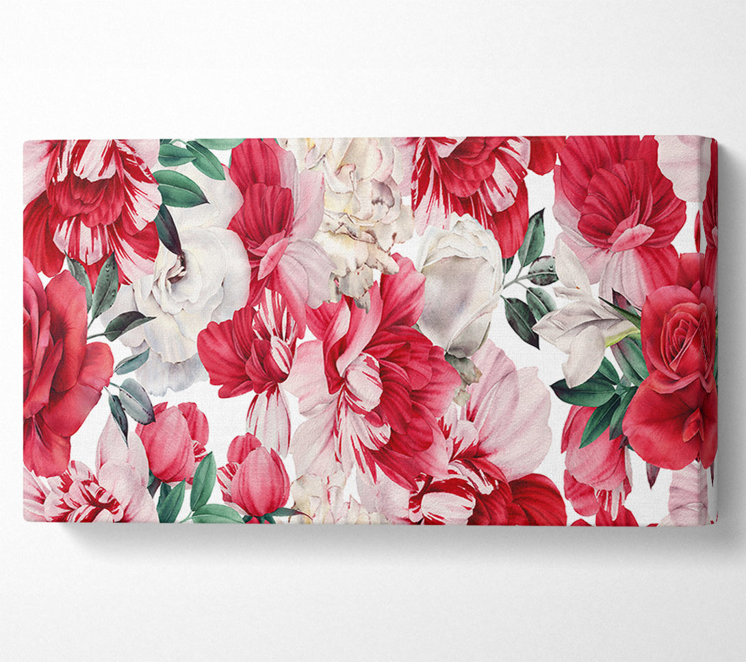  A Canvas Print of Red And Pink Petal Delight Canvas Art
