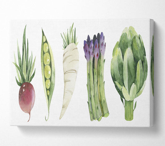 Set Of 5 Veg Canvas Wall Art