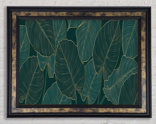 Banana Leaf Greens Framed Print
