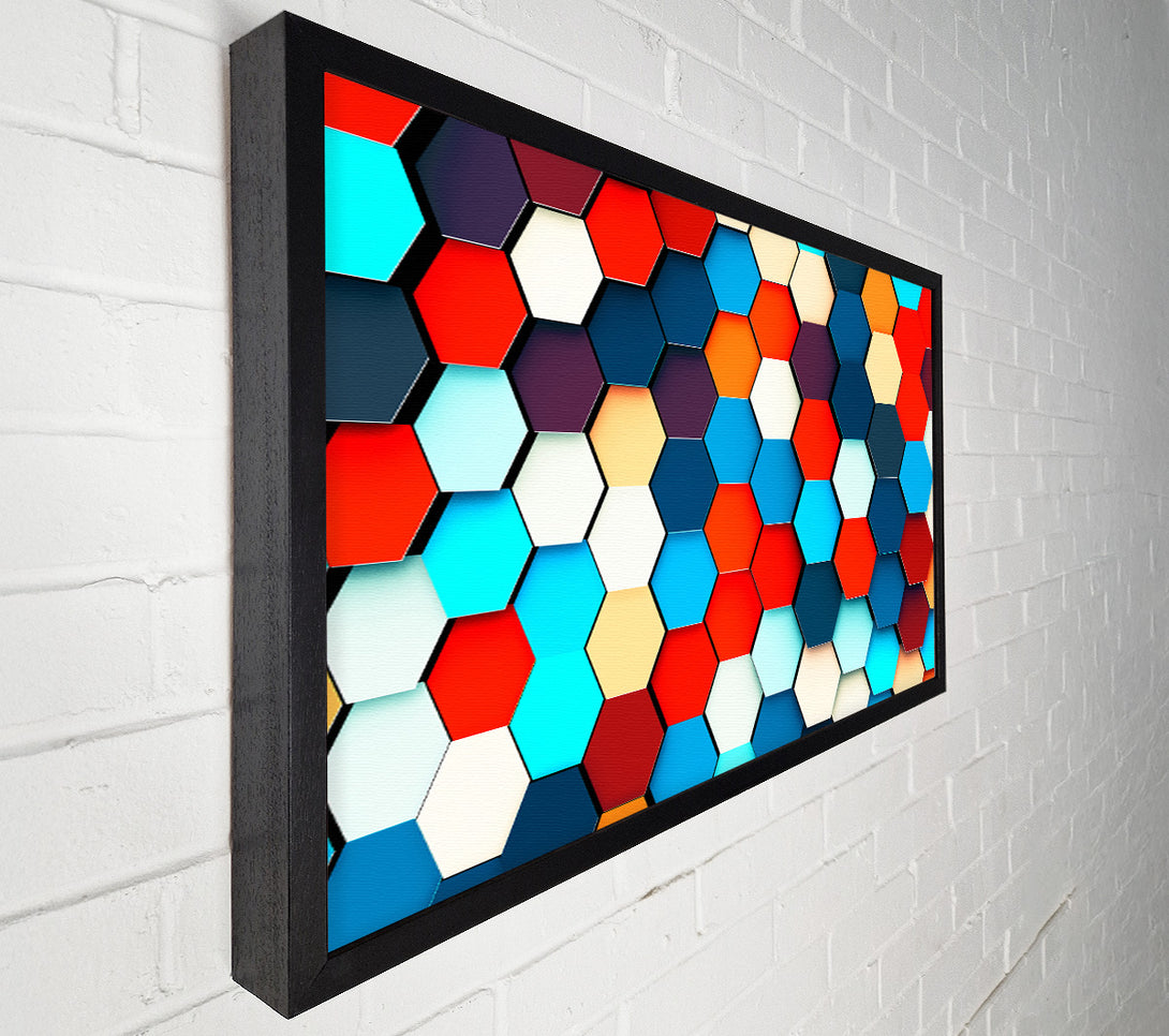  A Canvas Print of Honeycomb Pattern Grid Canvas Wall Art