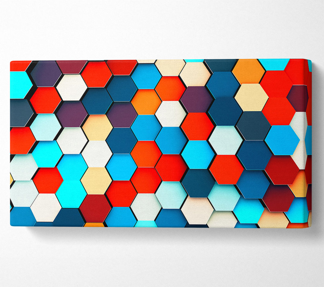  A Canvas Print of Honeycomb Pattern Grid Canvas Wall Art
