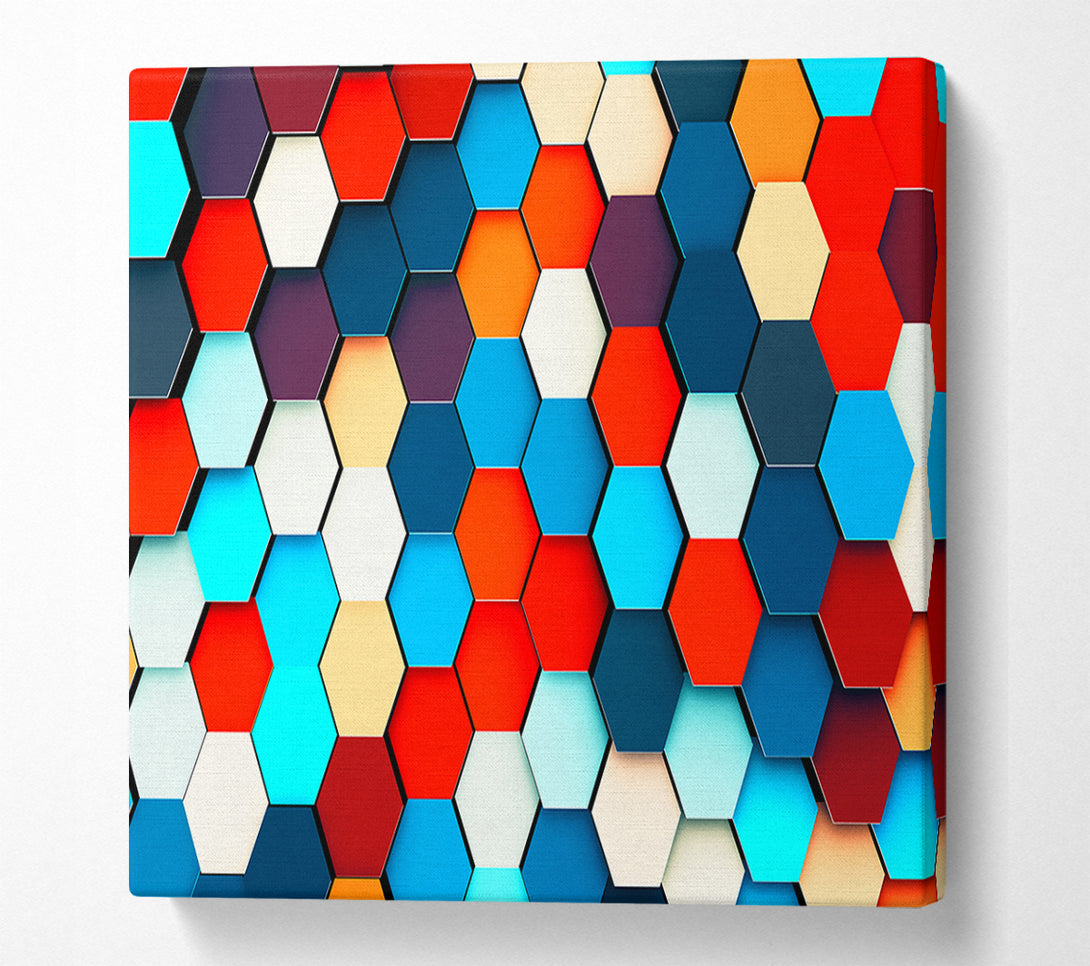  A Canvas Print of Honeycomb Pattern Grid Canvas Wall Art