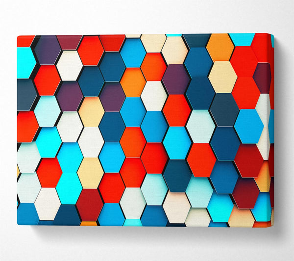  A Canvas Print of Honeycomb Pattern Grid Canvas Wall Art