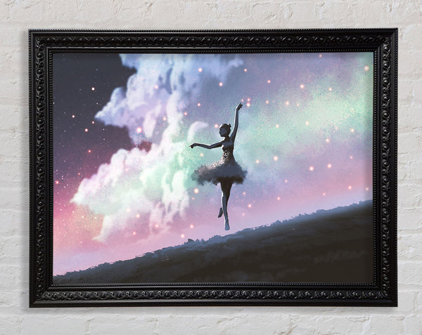 Ballerina In Space Framed Print