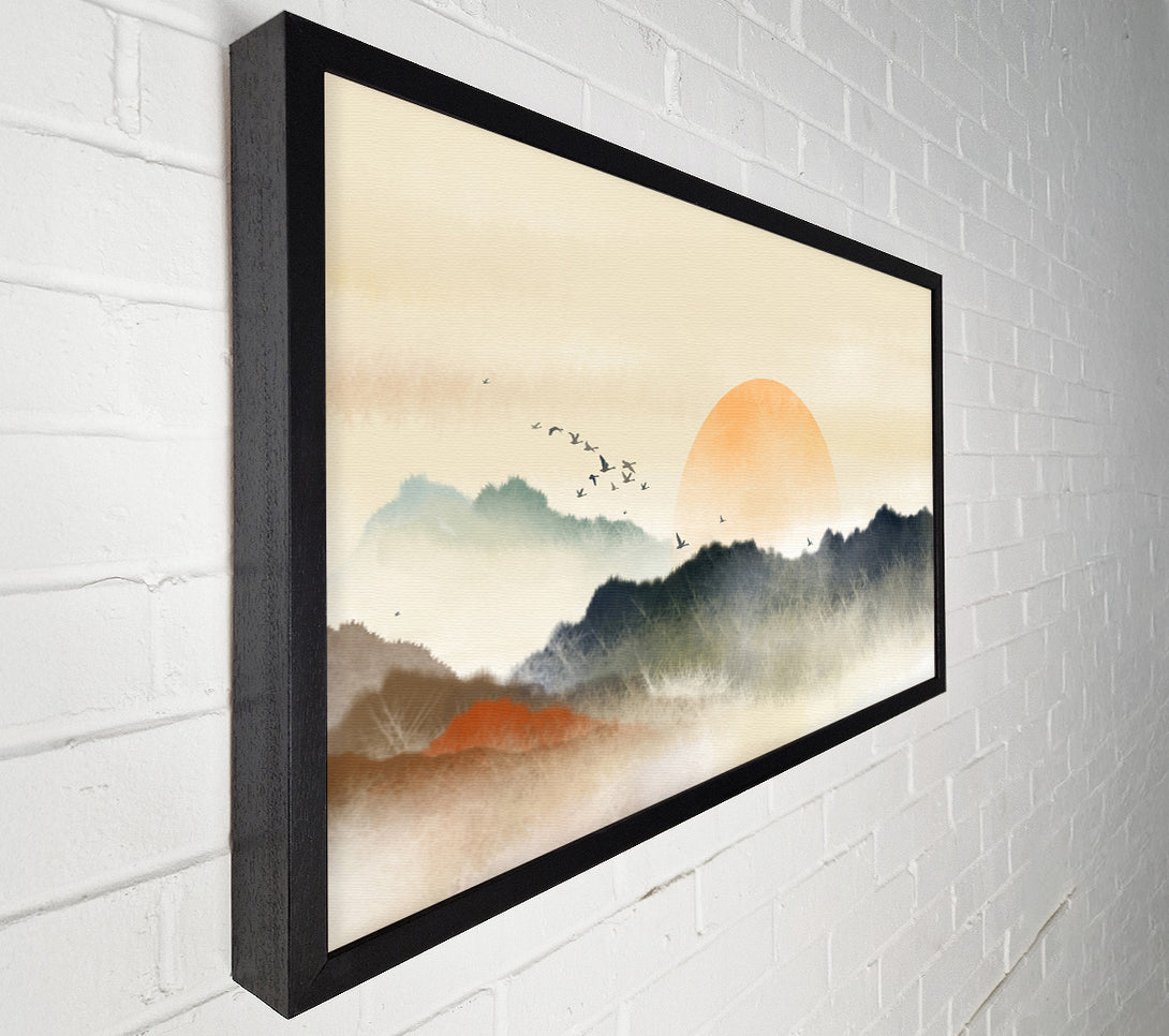  A Canvas Print of Sun Peeking Over The Sunset Canvas Art