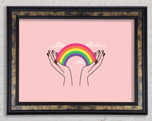 Rainbow In My Hands Framed Print