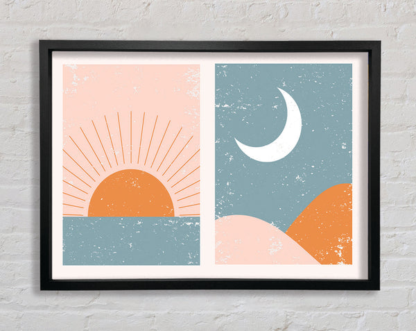Sunrise Sunset Moon Framed Print