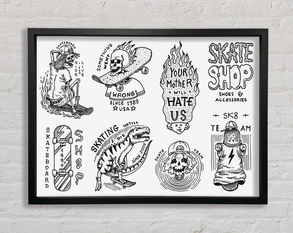 The Skate Shop Framed Print
