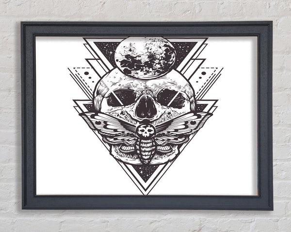 Death Moth Skull Triangles Framed Print