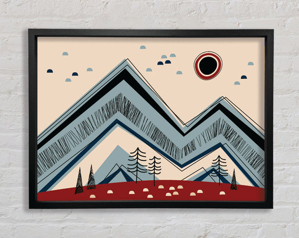 Triangle Mountain Sun Rise Framed Print
