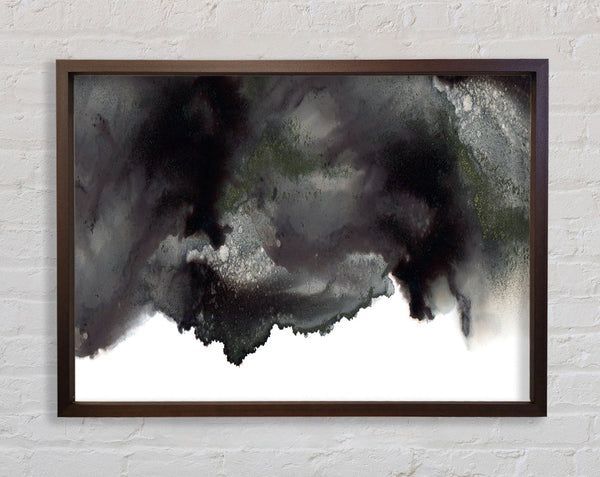 Black On White Abstract Cloud Framed Print