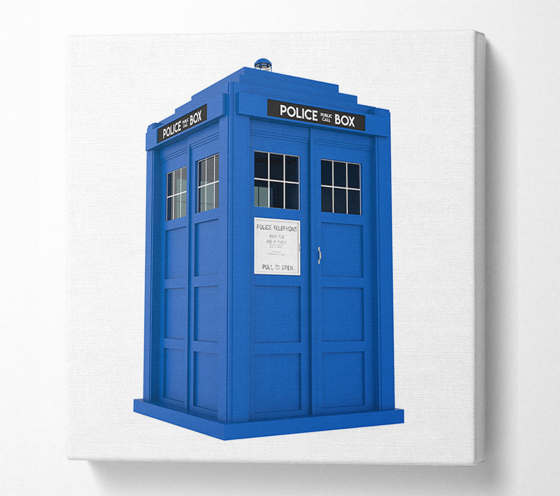  A Canvas Print of The Blue Police Box Britain Canvas Wall Art