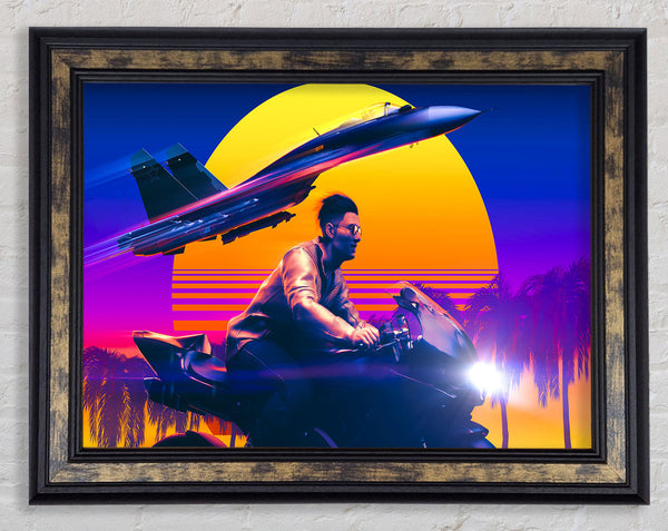 Racing The Jet Framed Print