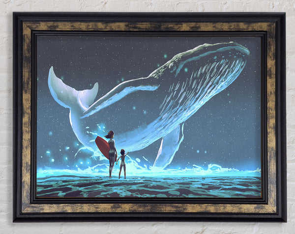 Spirit Whale Splash Framed Print