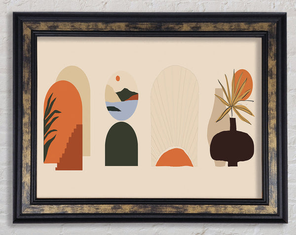 Four Bohemian Shapes Framed Print