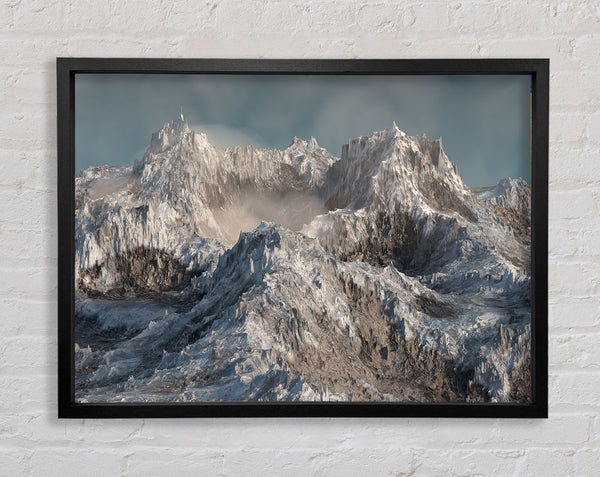 The Snowy Cliffs Of Mordor Framed Print