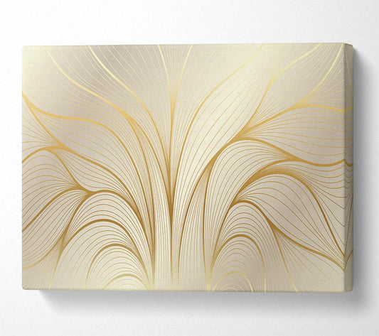 Gold Leaf Lines Canvas Wall Art