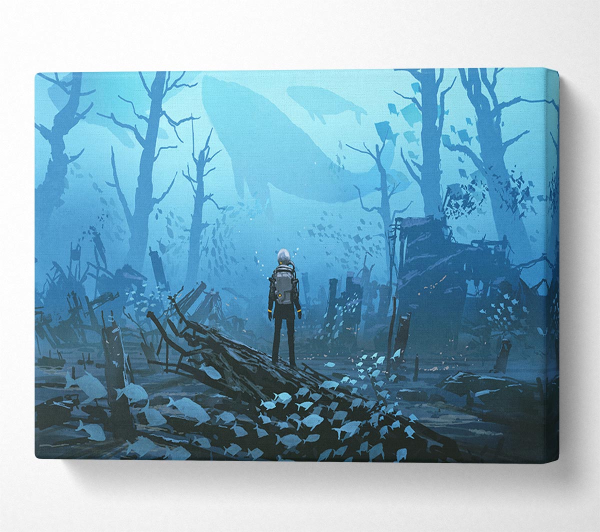 Seeking The Grey Whale Canvas Wall Art
