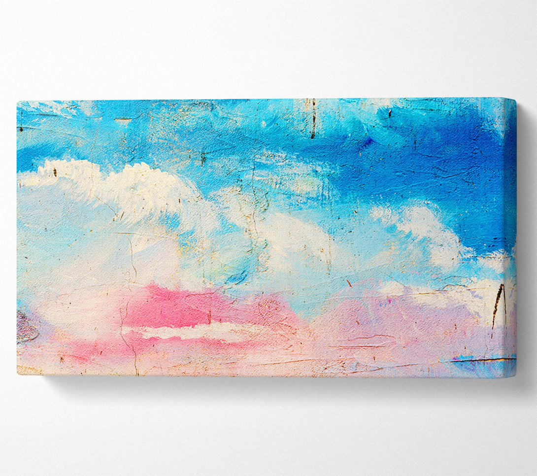  A Canvas Print of Pink Blue And White Dab Canvas Wall Art
