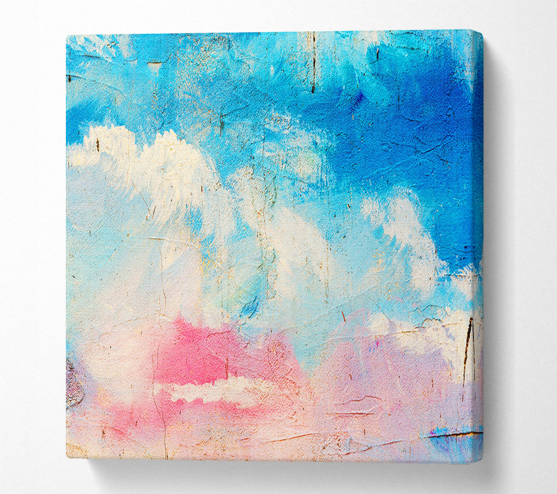  A Canvas Print of Pink Blue And White Dab Canvas Wall Art