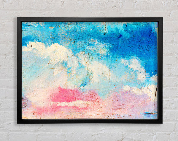 Pink Blue And White Dab Framed Print