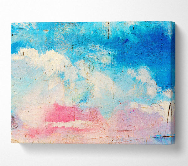  A Canvas Print of Pink Blue And White Dab Canvas Wall Art