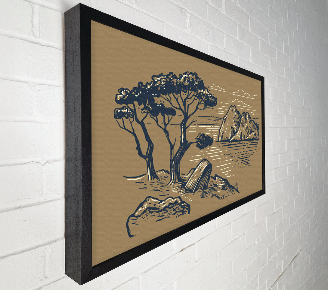  A Canvas Print of The African Planes Sketch Canvas Wall Art