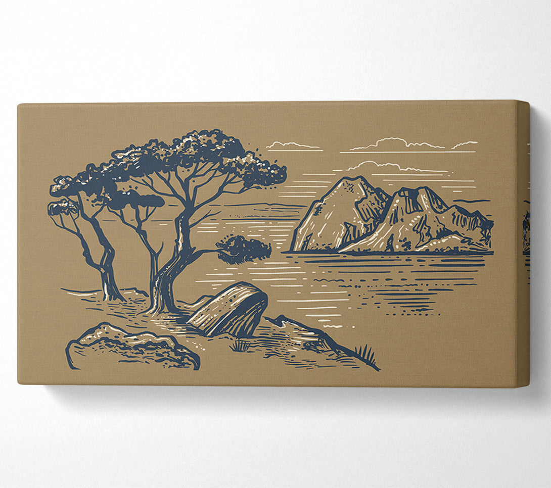  A Canvas Print of The African Planes Sketch Canvas Wall Art