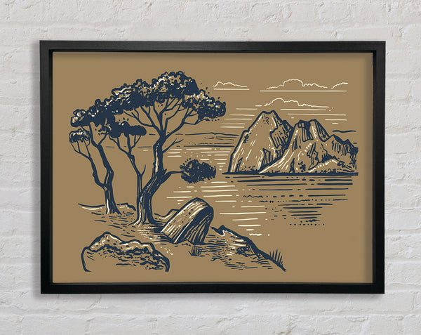 The African Planes Sketch Framed Print