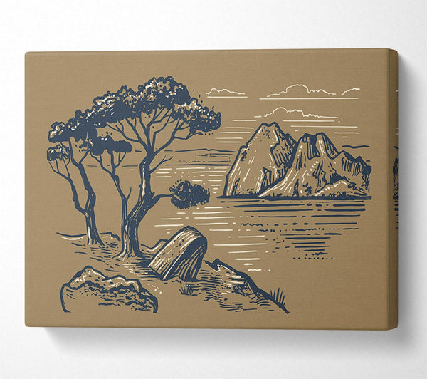  A Canvas Print of The African Planes Sketch Canvas Wall Art
