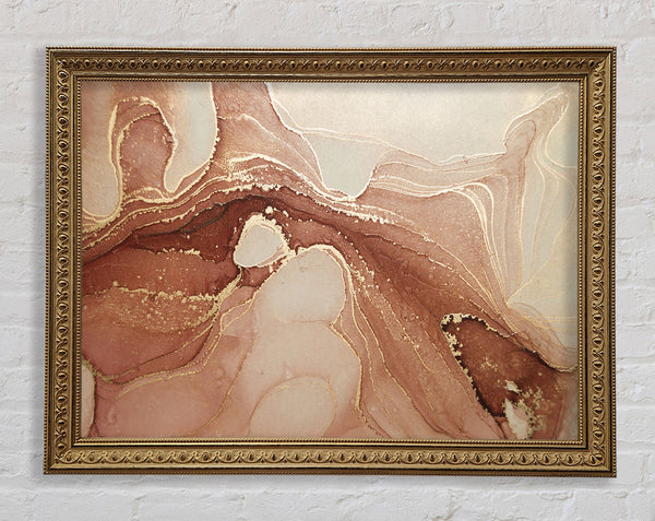 Beige Glitter Surface Framed Print