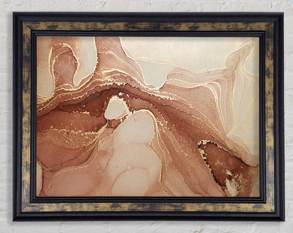 Beige Glitter Surface Framed Print