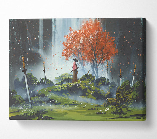 The Warrior Autumn Trees Canvas Wall Art