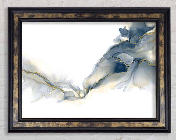 Grey Glitter Smoke Framed Print