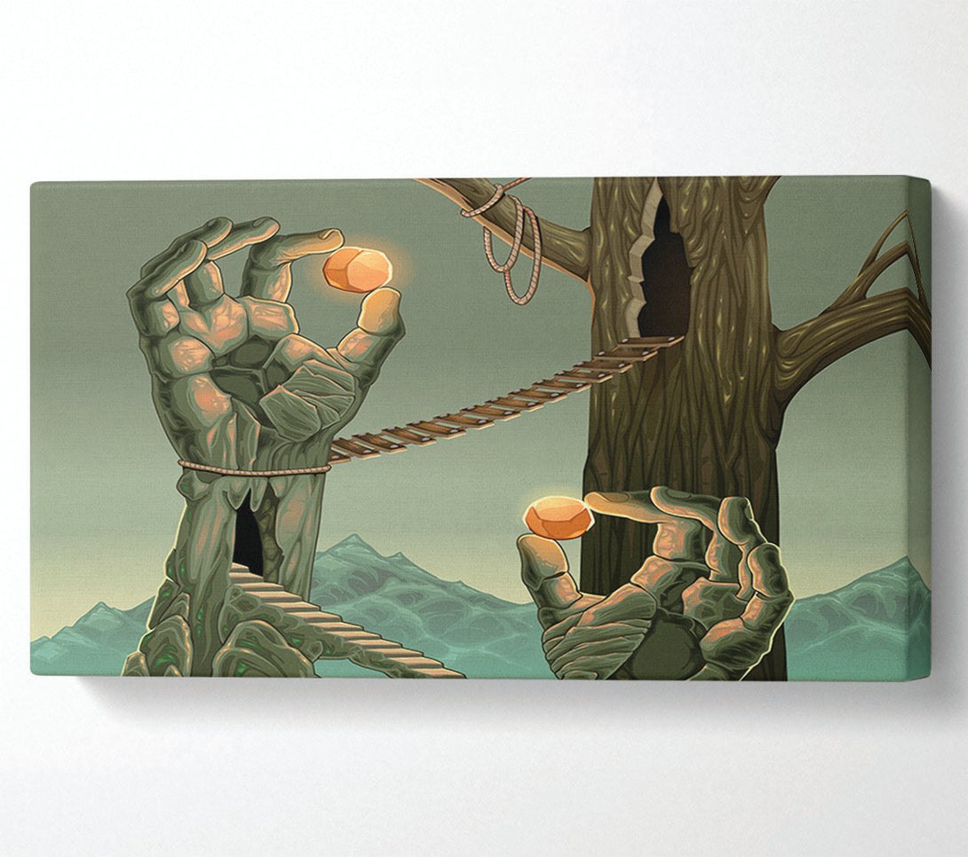 A Canvas Print of Holding The Balls Of Light Canvas Print