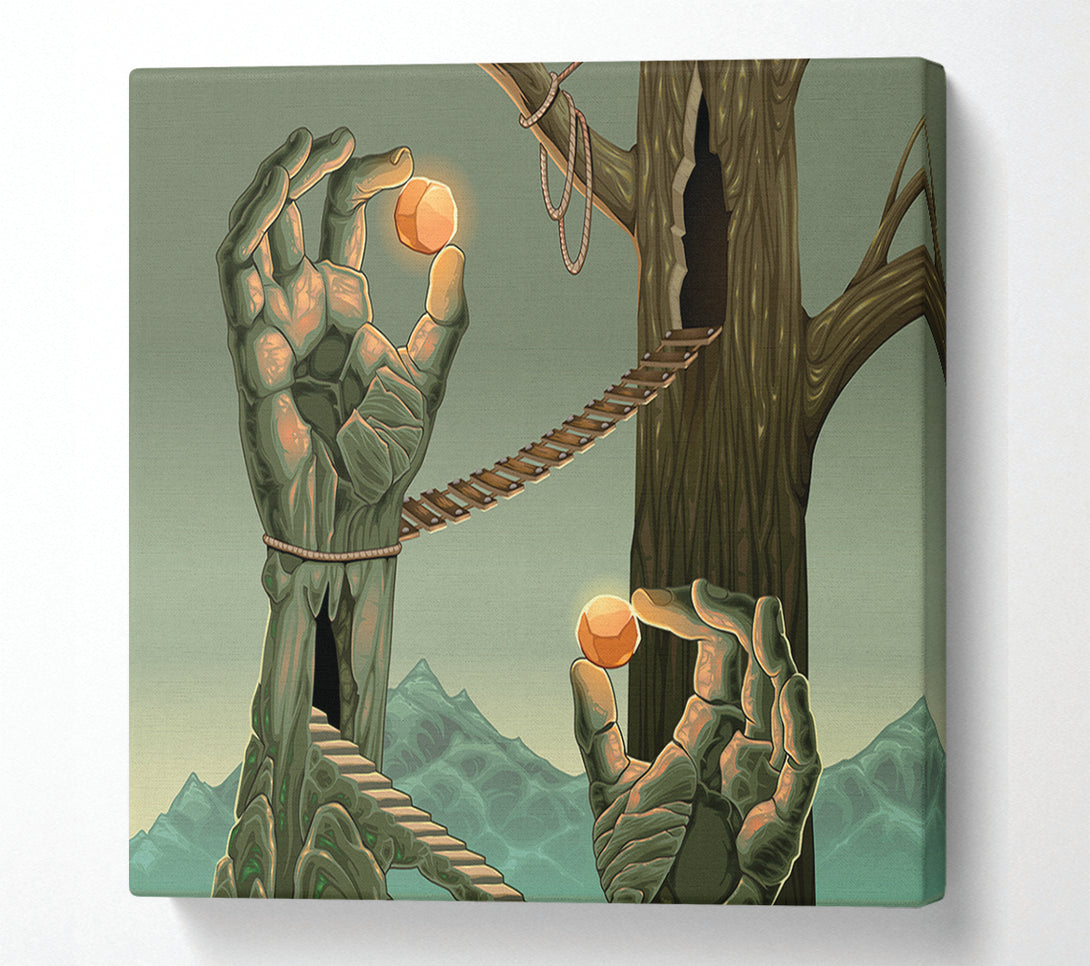  A Canvas Print of Holding The Balls Of Light Canvas Print