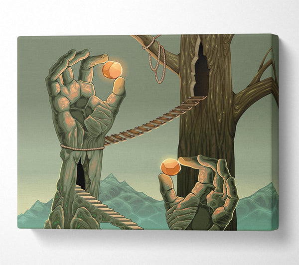  A Canvas Print of Holding The Balls Of Light Canvas Print
