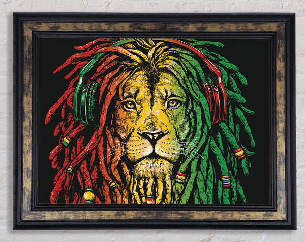 Rasta Lion Framed Print