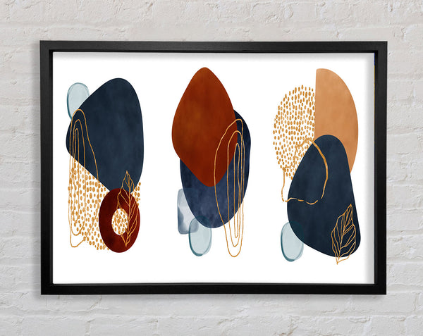 Three Abstract Shapes Decor Framed Print