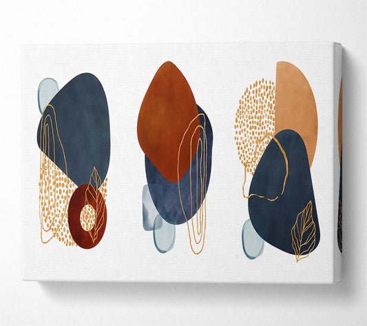 Three Abstract Shapes Decor Canvas Wall Art